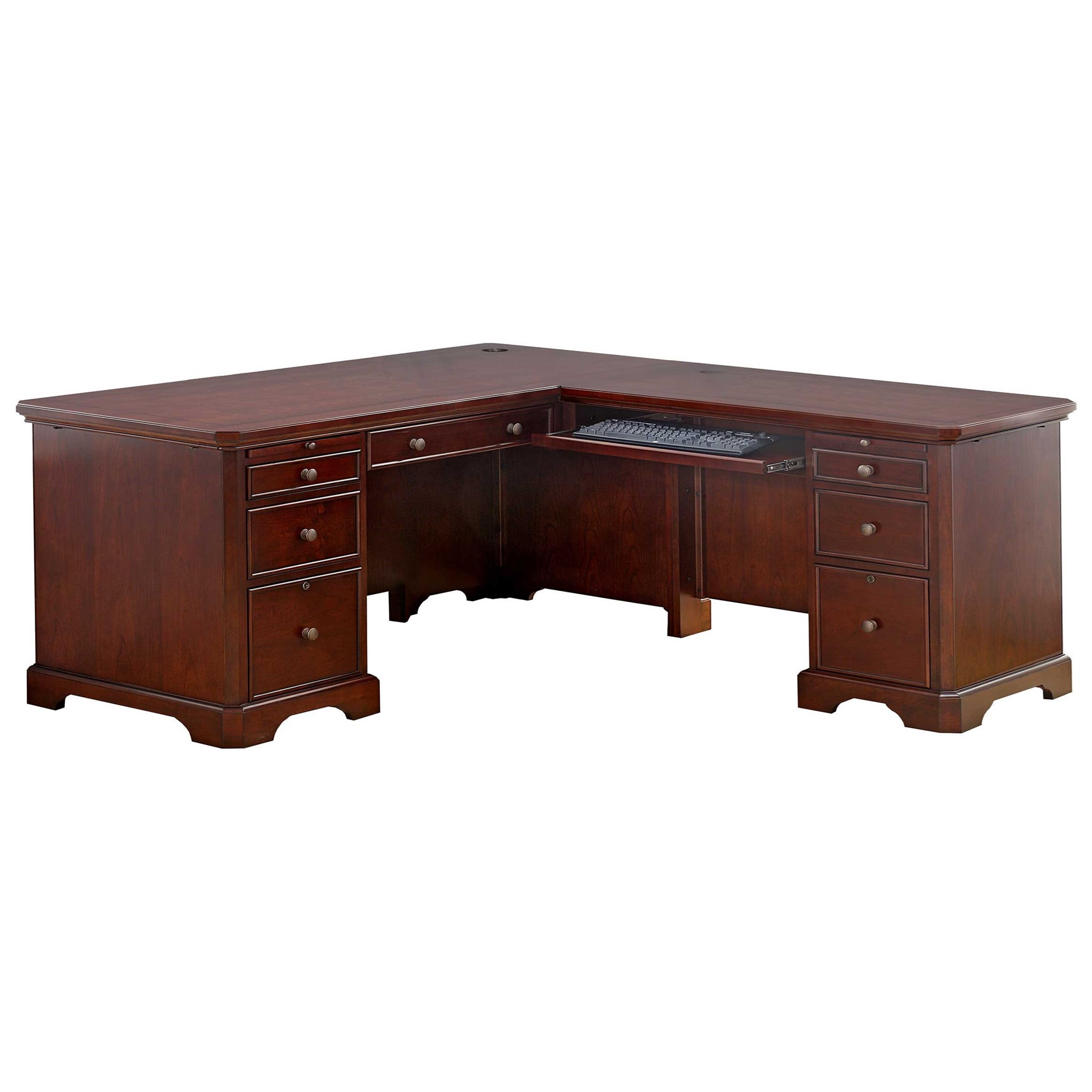 Winners Only Canyon Ridge Transitional 66" LShape Desk with 42" Return